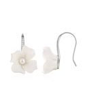 CZ Flower Style Pearl Earrings