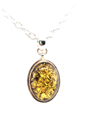 Olive green amber pendant