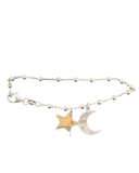 Two Tone Moon & Stars Bracelet