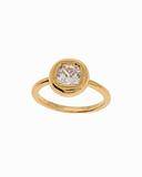 Burren - Step Back Ring CZ Bezel Ring