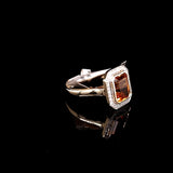 Citrine & Diamond Emerald Cut Ladies Ring