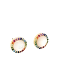 Multi colour White stone earrings