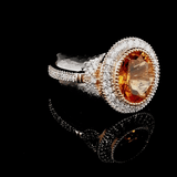 Citrine & Diamond Oval ring