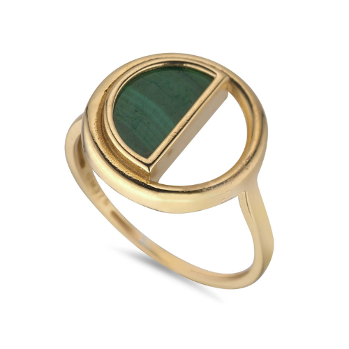 Green Agate 9ct Ring