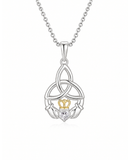CZ Two Tone Claddagh necklace