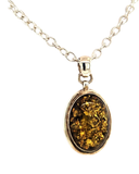 Olive green amber pendant