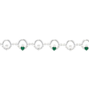Silver & Green CZ Claddagh Bracelet