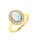Opal & Diamonds Cluster Ring