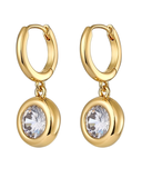 Burren - Sole CZ Drop Huggie Earrings