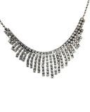 Silver tassle CZ necklace