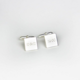 Plain Square Cufflinks Sterling Silver (Free Engraving)