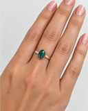 Oval Green Opal Gold Ring