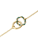 Rosefield Octagon XS Emerald Gold and Emerald Duo Bracelet