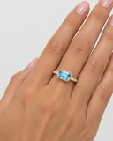 Blue Topaz & Diamond ring