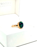 Oval Green Opal Gold Ring