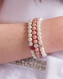 Kids Stretchy Pearl Bracelet clear stones