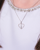 CZ Heart Cross Pendant