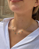 Gold Plated Turquoise Clover Stud Earrings