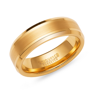 7mm Tungsten Ring In Gold Plating