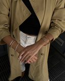 Gold Plated CZ Nail Bangle