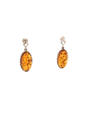 Amber drop Silver earrings