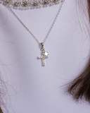 CZ Cross with Star Necklace