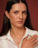 Burren - Wild Heart Claddagh Necklace with Green Heart Stone