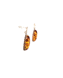 Amber drop Silver earrings