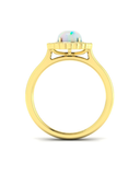 Opal & Diamonds Cluster Ring