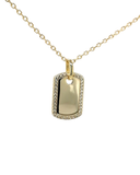 Stone set Gold Plated Necklace (free engraving)