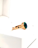 Oval Green Opal Gold Ring