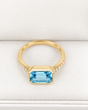 Blue Topaz & Diamond ring
