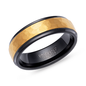 7mm Tungsten Ring With Black & Gold IP