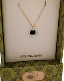 Round CZ Disc Pendant Gold (Free engraving)