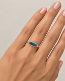 Blue Topaz & Diamond ring
