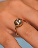 Burren - Step Back Ring CZ Bezel Ring