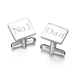 Plain Square Cufflinks Sterling Silver (Free Engraving)