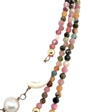 Pearl & Bead triple row necklace
