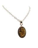 Olive green amber pendant