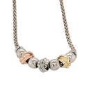 Three tone silver bracelet