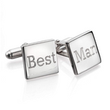 Plain Square Cufflinks Sterling Silver (Free Engraving)