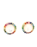 Multi colour White stone earrings