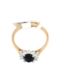Lab Sapphire & diamond cluster ring