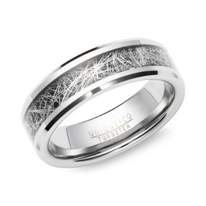 7mm Tungsten Ring ring With Meteorite Inlay