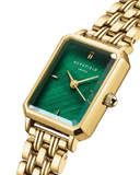 Rosefield Octagon XS Emerald Gold and Emerald Duo Bracelet