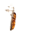 Amber drop Silver earrings