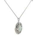 Silver Oval Locket with Opal