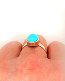 Turquoise Oval gold ring