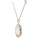Silver Oval Locket with Opal