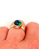 Oval Green Opal Gold Ring